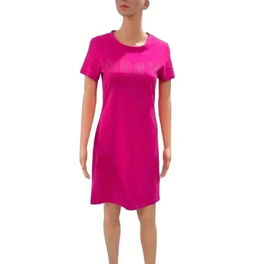 Bright Pink DKNY T-Shirt Dress - Casual & Stylish